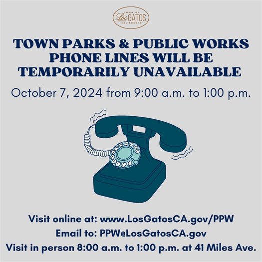 Parks & Public Work Department Phone Temporarily Unavailable October 7