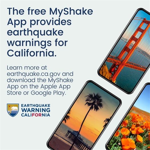 Download the Earthquake MyShake App from Cal OES!