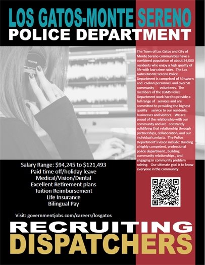 The Police Department is hiring dispatchers!