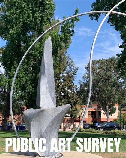 Art Sculpture with words "Public Art Survey" over it