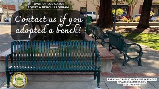 Benches with the Text "Adopt-A-Bench Program"