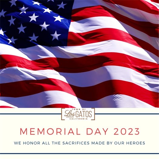 Memorial Day 2023 with American flag waving 