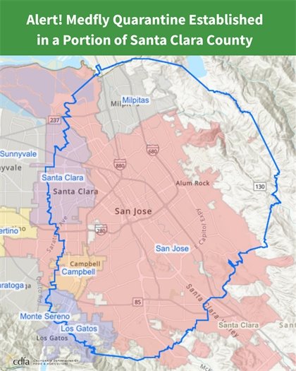 Medfly Quarantine Map Santa Clara County