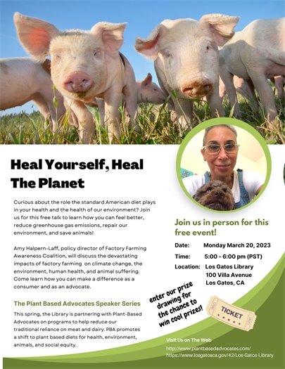 March 20 Plant Based Advocates Speaker Series: Heal Yourself, Heal the Planet