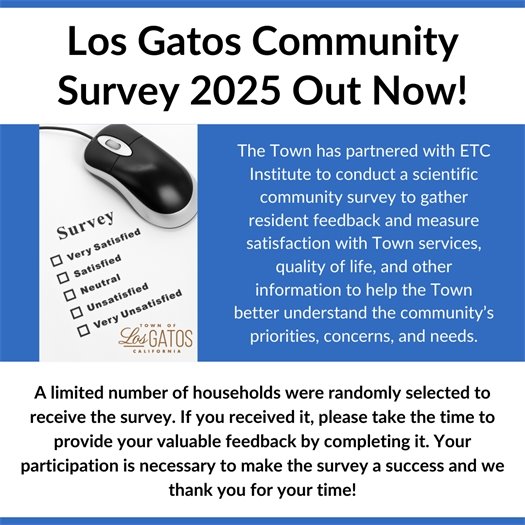 The Town has partnered with ETC Institute to conduct a scientific community survey to gather resident feedback and measure satisfaction with Town services, quality of life, and other information to help the Town better understand the community's priorities, concerns, and needs. A limited number of households were randomly selected to receive the survey. If you receive it, please take the time to provide your valuable feedback by completing it. Your participation is necessary to make the survey a success and we thank you for your time!