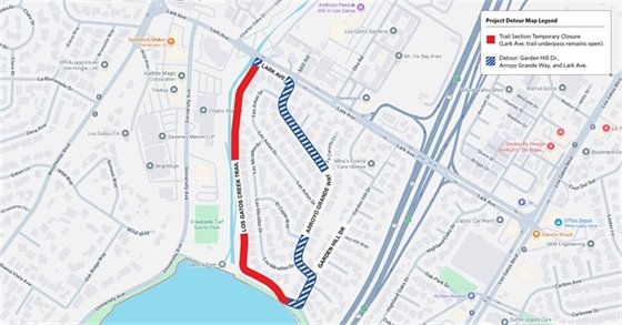 Valley Water Los Gatos Creek Trail Detour Map