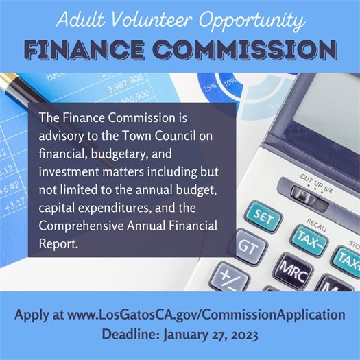 Adult Volunteer Opportunity Available on the Finance Commission