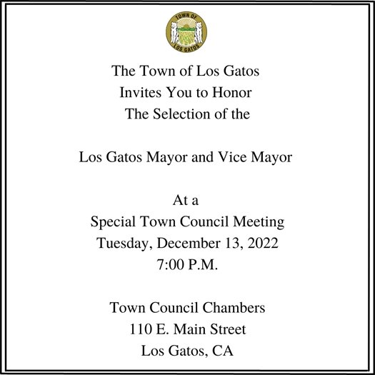 Special Town Council meeting for Mayor and Vice Mayor Transition - December 13, 2022