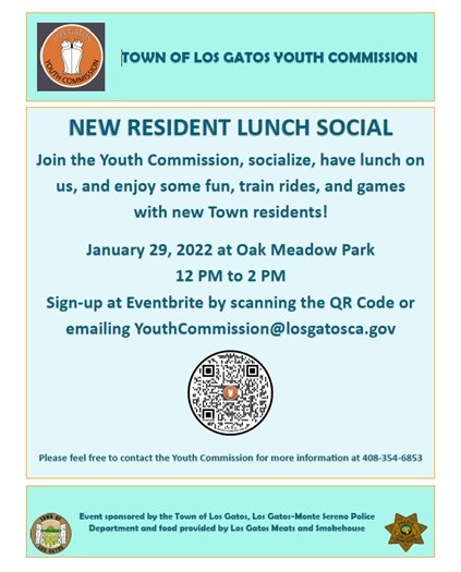 New Town Resident Lunch Social - January 29 at noon at Oak Meadow Park