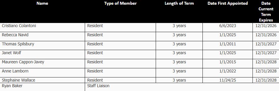 Arts & culture commission members